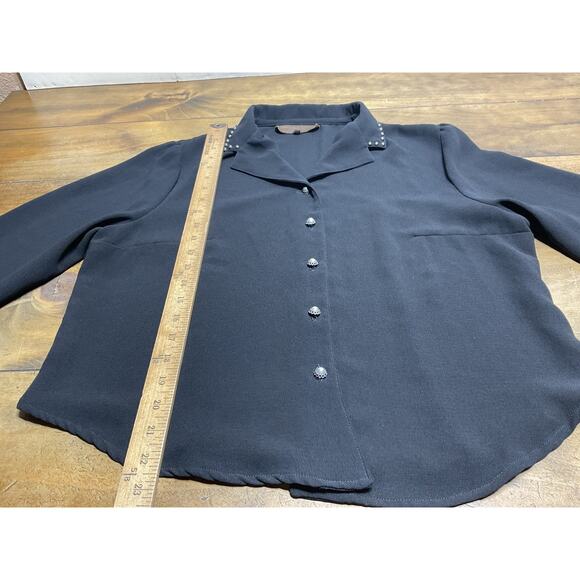 Double D Ranch Western Studded Button Up Black Size large - Picture 8 of 11